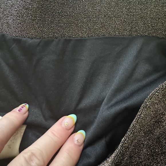 Hem & Thread Elegant Bronze/Gold Sparkle 80’s & 90’s vibe Women's Skirt Size L - Picture 6 of 6